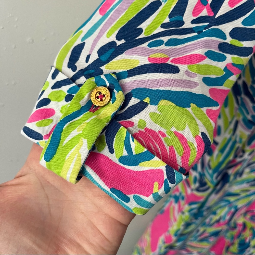 LILLY PULITZER ROSSMORE DRESS MULTI PALM READER SIZE SMALL - Picture 11 of 12
